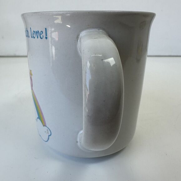 Vintage Care Bear Mug Cup Fill Your Day With Love Rainbow American Greetings - Picture 2 of 6